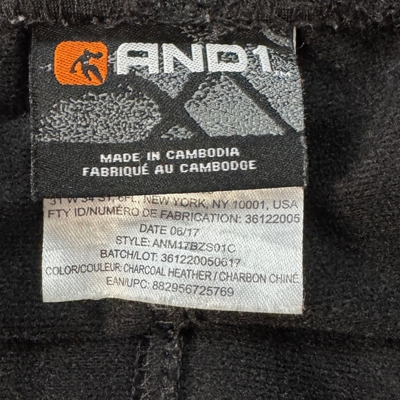 AND1 Mens Performance Athletic Track Pants Lightweight Black Size 2XL Basketball - Picture 6 of 13
